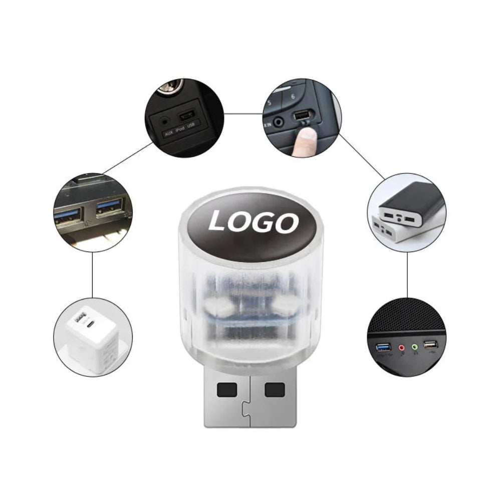 Dekoratív mini USB-s LED-lámpa autó belső teréhez